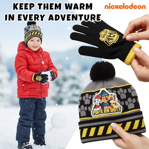 Image of Nickelodeon Paw Patrol Boys Winter Hat and Mitten or Glove Set (Age 2-7)