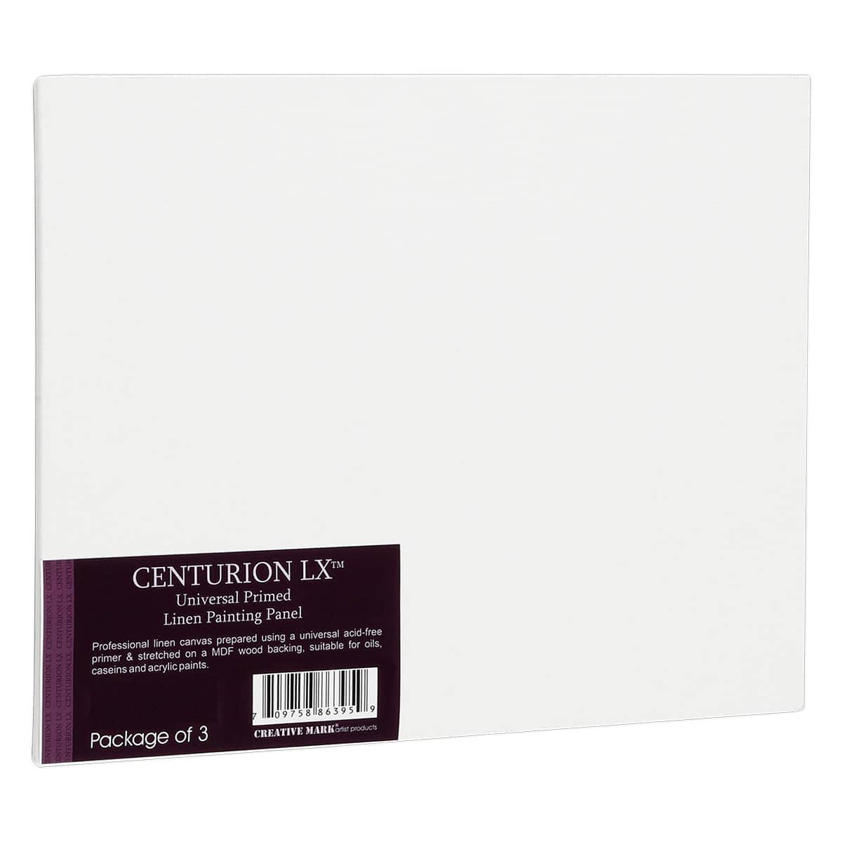 Centurion All-Media Primed Linen Panels - 6x8 3 Pack - 11oz Universal Primed Canvas Boards for Painting, Mounted on MDF Wood, Non-Warping, Ideal for Artists, Professionals, and Painters