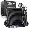Relxitl Garden Hose, Flexible Water Hose, Ultra Lightweight Non-Expanding hose with 10 Function Sprayer, Leak proof, Pressure Resistant for Yard, Outdoor (Black, 50FT)