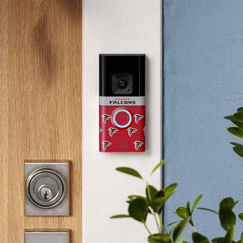 Image of All-New Limited Edition, Official NFL Faceplate for Ring Doorbells - Video Doorbell 3, Video Doorbell 3 Plus, Video Doorbell 4, Battery Doorbell Plus, and Battery Doorbell Pro | Atlanta Falcons