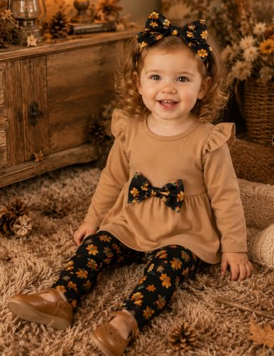 Image of Doresbebe Baby Girl Clothes Toddler Girl Outfits Infant Girl Summer Clothes for Girl Ruffle Shirt Pants+Cute Headband 3PCS