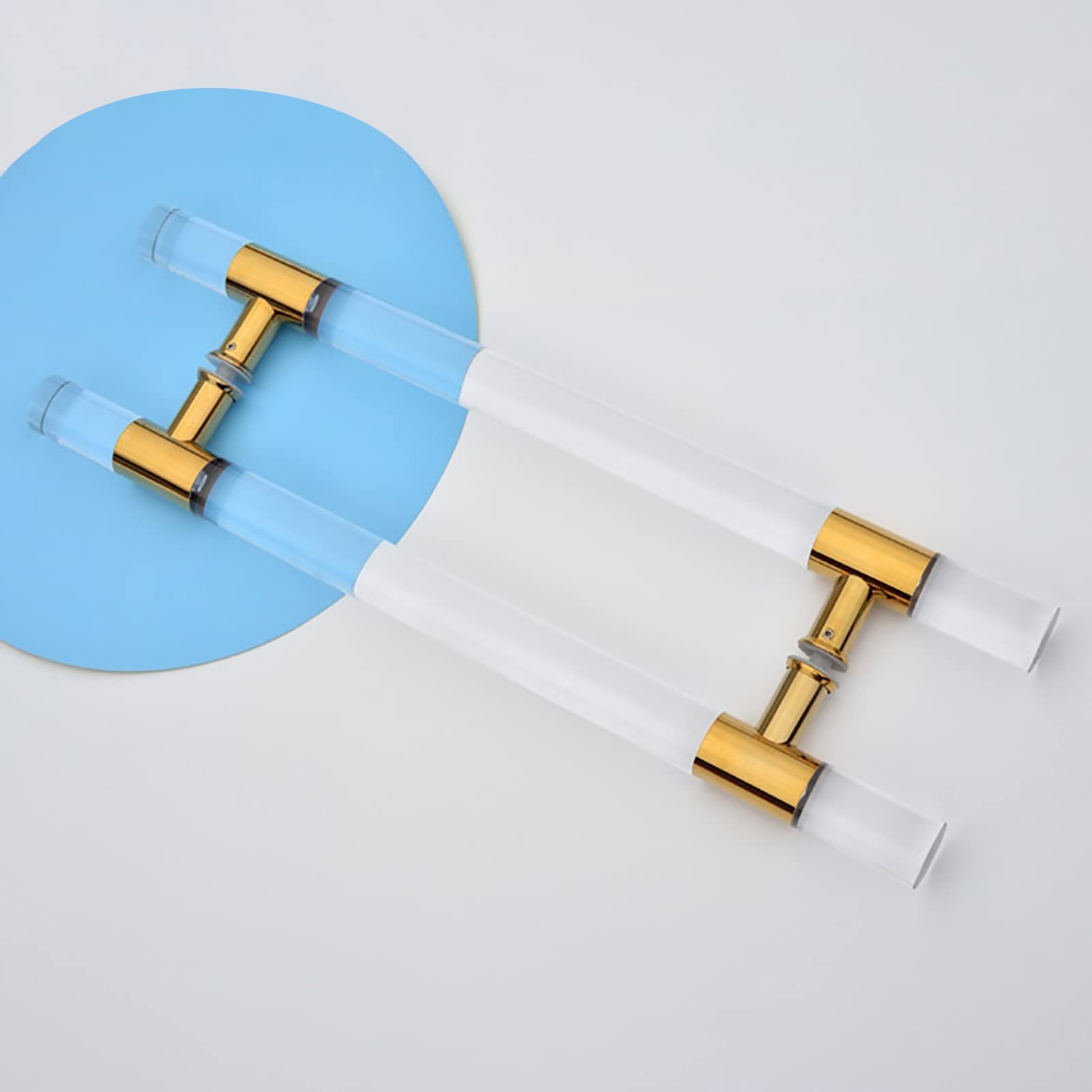 Gold Barn Shower Clear Door Push Bar,Acrylic Door Pull Handle Konb, Interior/Exterior Sliding Door Handles, Home/Bathroom/Entry Gate Handle(,150Cm/59Inch)