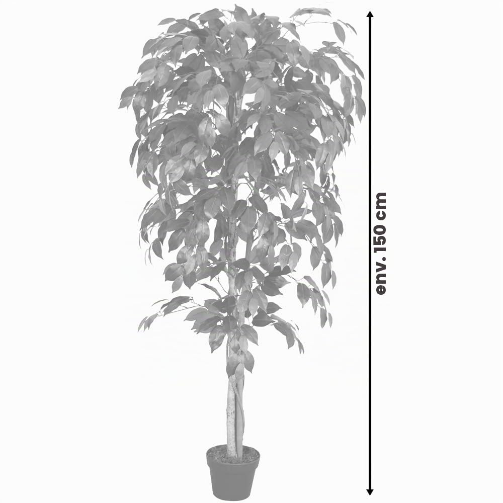 Rouge Ficus Benjamina Plante Arbre Artificielle Artificiel 150cm Decovego