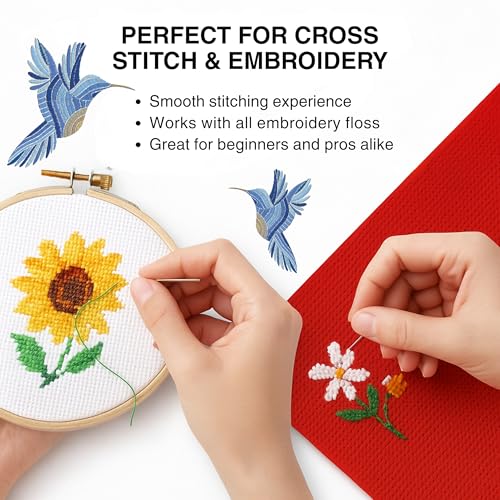 Image of 6 PCS Colorful Aida 14 Count Cross Stitch Fabric Set - 12x18 Inch Multicolor Cotton Embroidery Material Fabric Premium Aida for Needlework Embroidery Cloth Kit for DIY Projects & Crafts