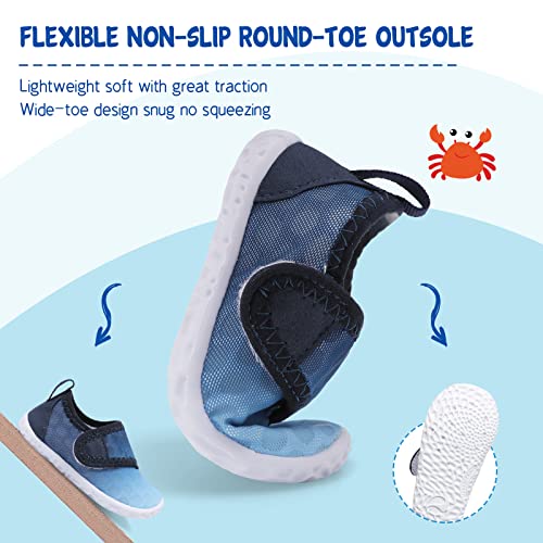 Image of LeIsfIt Toddler Water Shoes Boys Girls Barefoot Aqua Socks Kids Breathable Quick-Dry Swim Shoes for Beach Pool Surf
