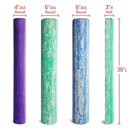 OPTP-PRO-ROLLER-Standard-Density-Foam-Roller-Durable-Roller-for-Back-Massage-Deep-Tissue-Foam-Roller-Exercises-Stretching-Fitness-Yoga-and-Pilates-36-Inches-by-6-Inches-Blue