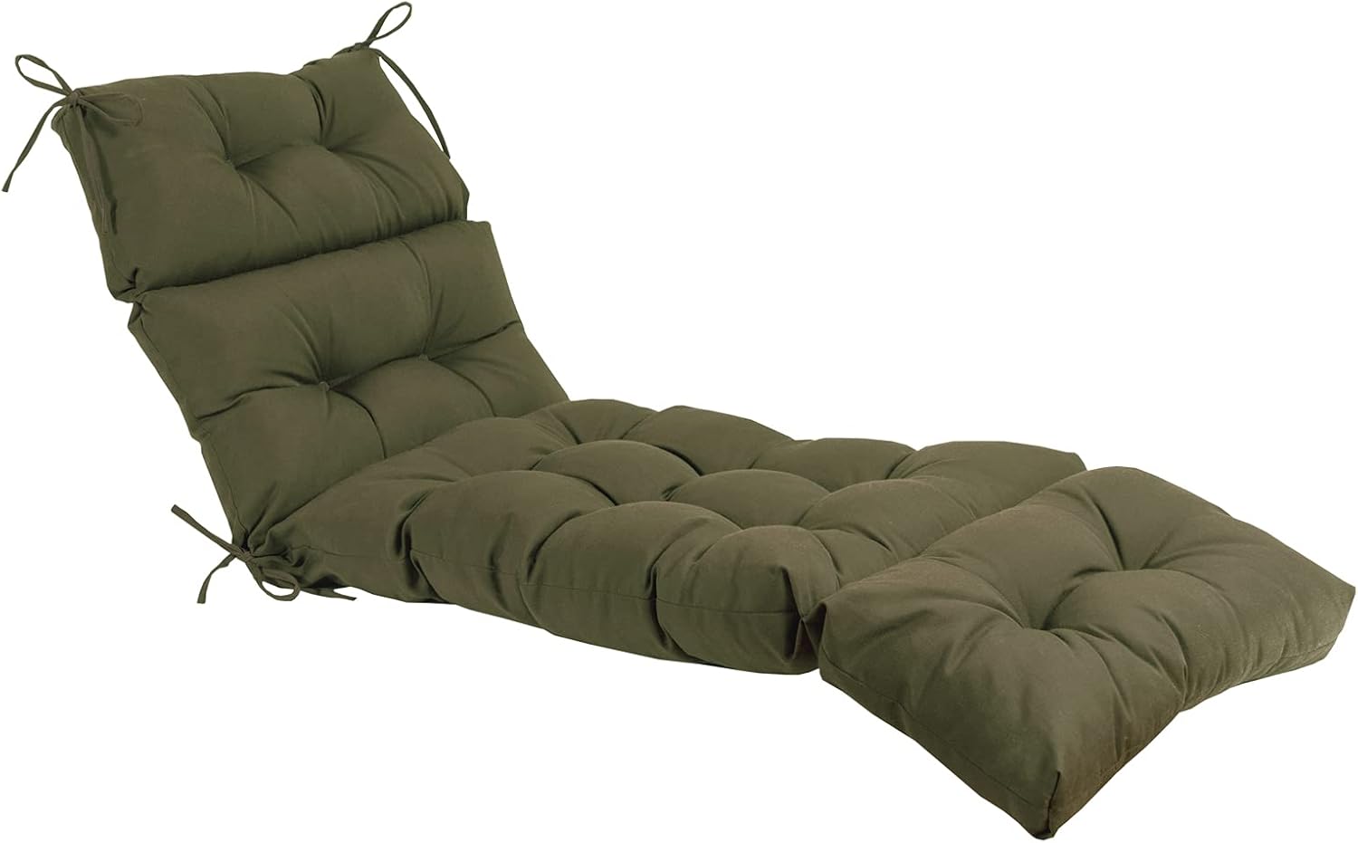 QILLOWAY Indoor/Outdoor Chaise Lounge Cushion,Spring/Summer Seasonal Replacement Cushions. (Sage/Army Green)