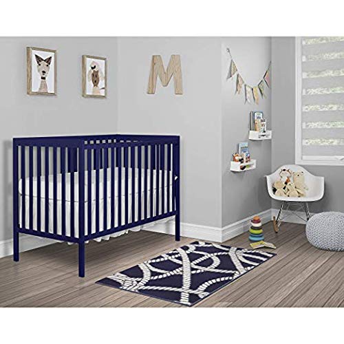 Miniatura 4 de Evolur Home Belmar Nautical Nursery Rug 70"x52" in Navy with White