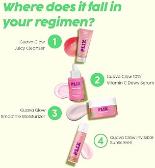 PLIX Guava Skin Care Set | Hydrating Cleanser, 10% Vitamin C Dewy Serum & Smoothie Moisturizer | Brightens, Hydrates & Promotes Glowing Skin - Pack of 3