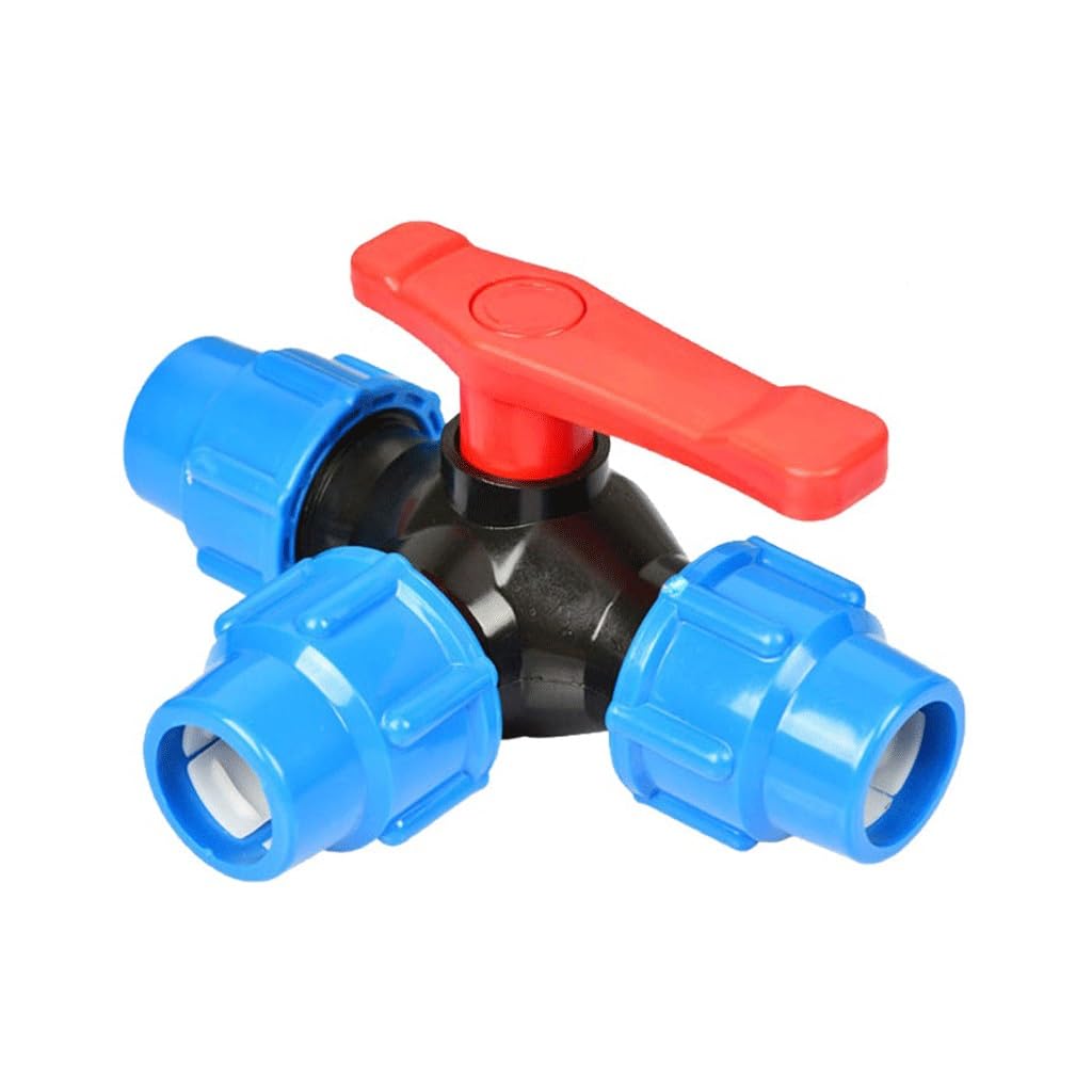 Válvula de Tubo de conexión rápida de Tres vías PE, for Piscina Válvulas de plástico Conector de válvula Tipo T(50mm)