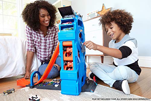 Hot Wheels - Supergaraje, garaje para coches de juguete (Mattel GWT34), Embalaje sostenible, Exclusivo en Amazon