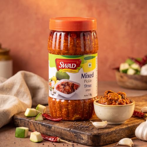 Image of SWAD Delicious and Tangy Mixed Pickle Achar /Mango, Lemon, Green Chillies, Carrot, Kerda Mixed Pickle - 1 Kg