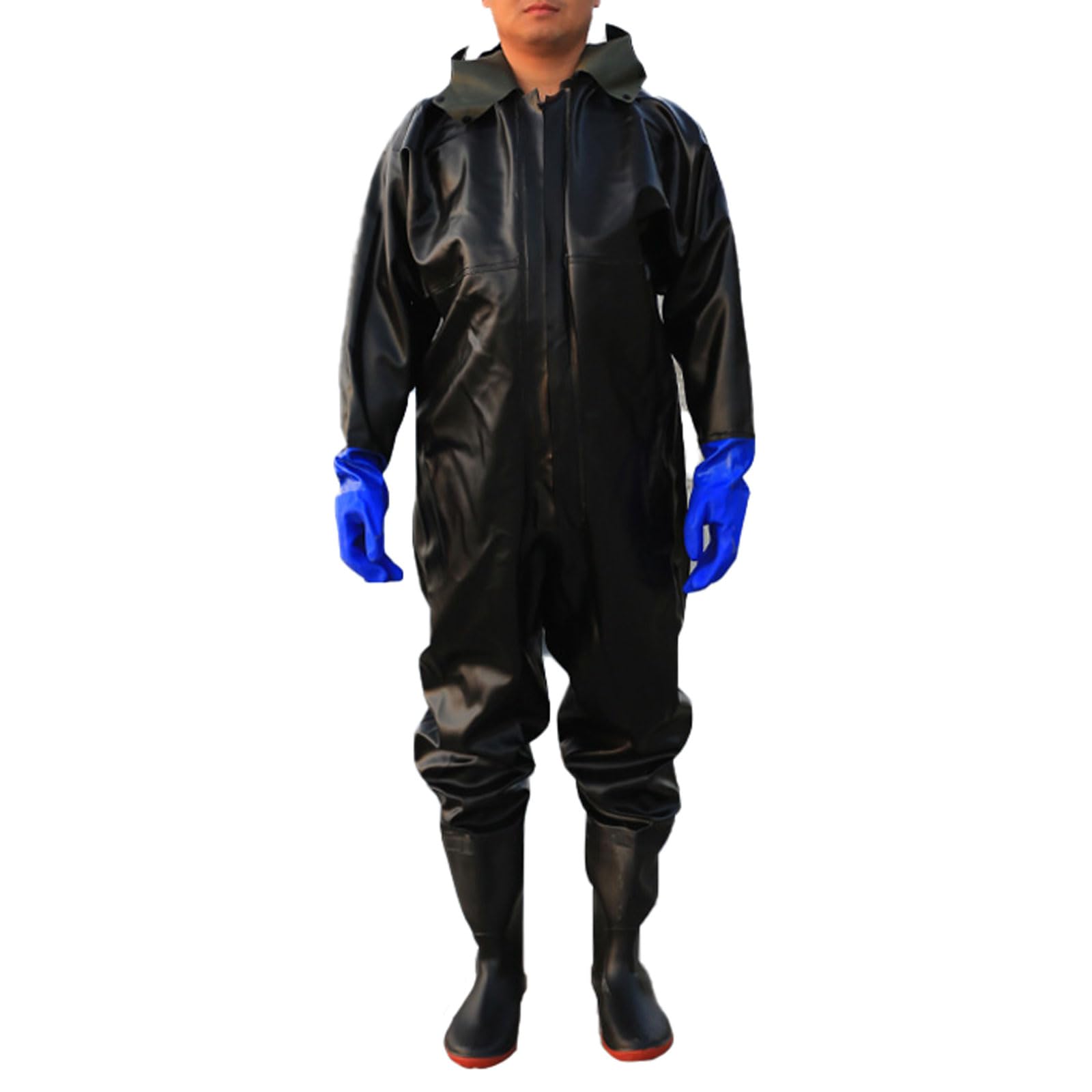Waders con Stivali,Scafandro,Corpo Intero Trampolieri con Cappello,Pantaloni da Pesca,Uomo Donna,Unisex,Impermeabile,Traspirante,per Sport all'Aria Aperta,Caccia,Giardinaggio,Pescatore