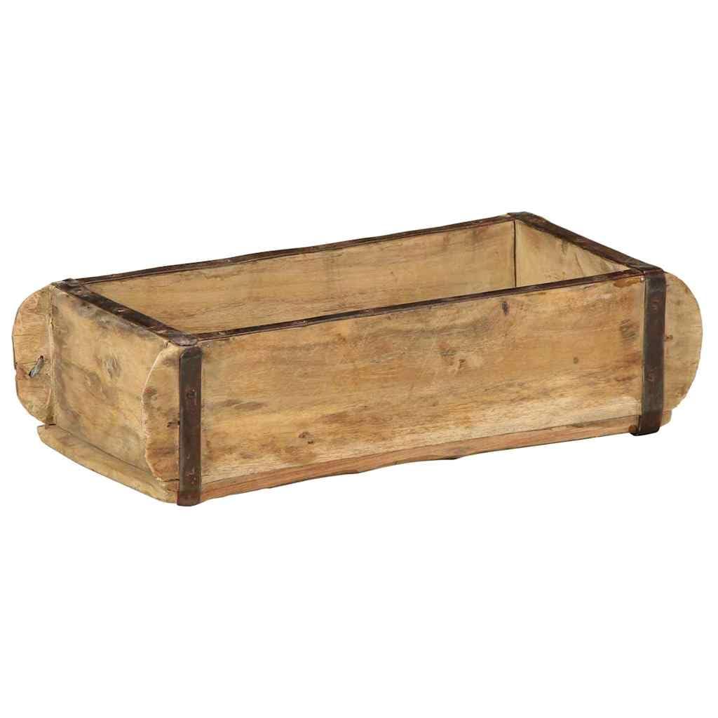 Bandejas de madera maciza de color marrón, 30 x 15 x 9 cm, juego de 4 piezas con superficie mate para interior y exterior, versátil como bandeja de servicio y almacenamiento