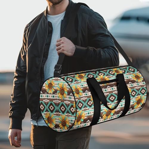 Aztec Travel Bag for Women Crossbody Sunflower Duffle Bag with Handle for Travel Women Lightweight Personal Item Bag for Airlines with Strap Carry on Luggage Tote3