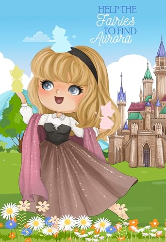 Help the Fairies To Find Aurora - Sleeping Beauty Character Themed Party Pin Game Supply Stickers Poster Set