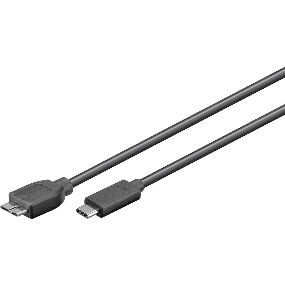 Goobay 67995 USB-C To Micro-B 3.0 Cable, Black, 0.6m Length