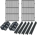 Grill Parts for Weber Genesis Parts Replacement, for Weber Genesis 300 SER (w/ Front Control Knobs), for Weber Flavorizer Bars 7620 7621 62783, Grill Grate 7528 7524 & Heat Deflector 7622 65505 62756