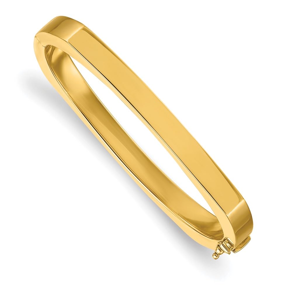 Charming 14k Yellow Gold 6mm High Polish Hinged Bangle Bracelet - Delicate Beauty