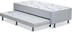 Cama Box Conjugado Solteiro Cama Auxiliar (88x188x37) - Ortobom Branco