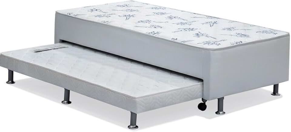 Cama Box Conjugado Solteiro Cama Auxiliar (88x188x37) - Ortobom Branco