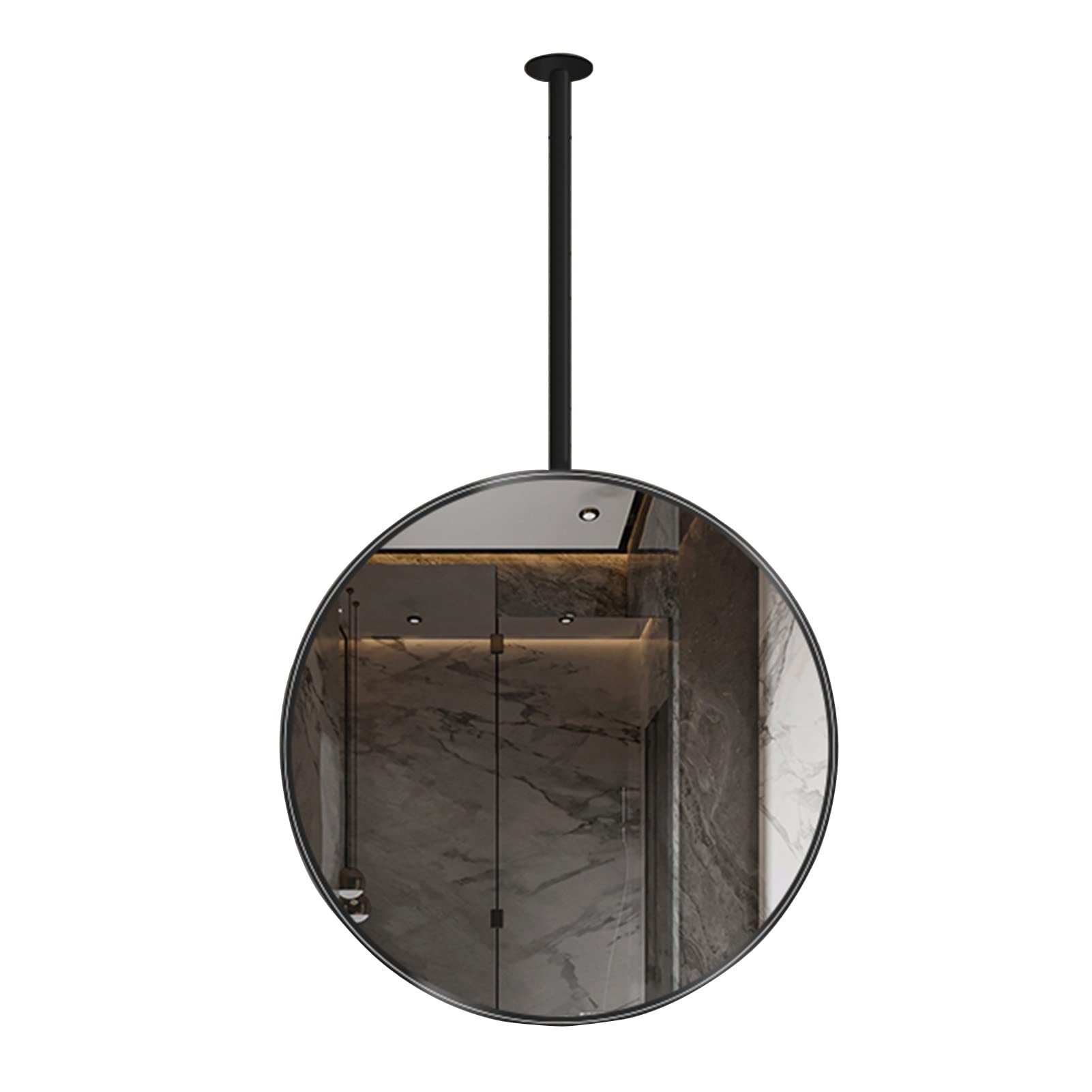 Miroir suspendu en métal noir pour coiffeuse ou entrée chic