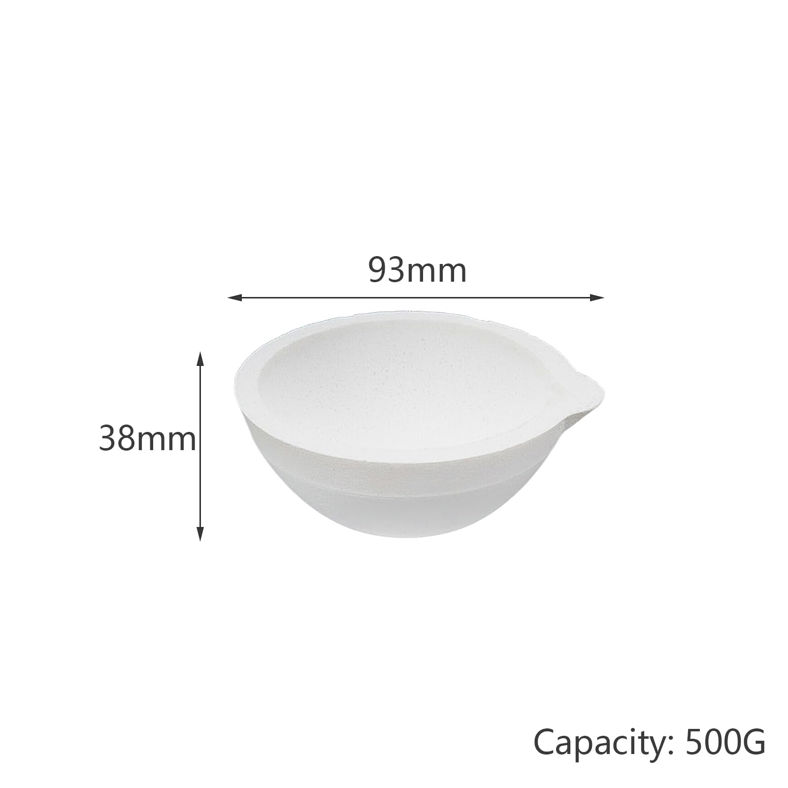Meprotal Quartz Silica Melting Crucible Dish Bowl Pot for Casting Refining Gold Silver Brass (500g)