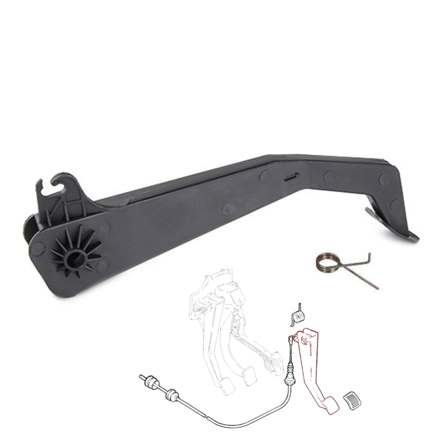 Pédale de Cable d'Embrayage avec Ressort compatible pour Boxer II Ducato II Jumper II (1994-2006) 2127A4 2127.A4