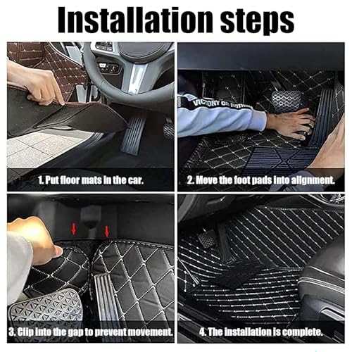 Alfombrillas de coche premium de piel sintética y acabado exclusivo para Volkswagen Golf VII LHD 5