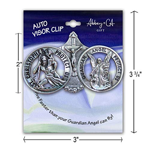 Cathedral Art KVC104 Auto Visor Clip, St. Christopher/Guardian Angel, 2-3/8-Inch