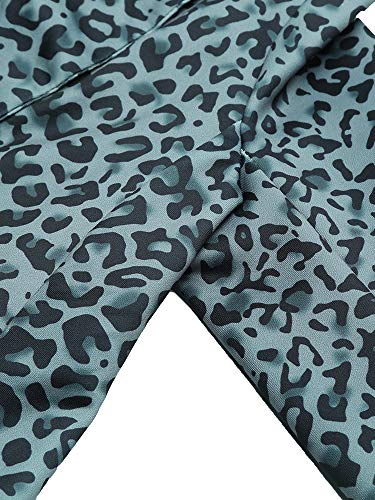 Leeofty Mulheres Elegante Leopard Print Blazer Suit Manga Comprida Turn-down Collar Slim Verificado