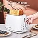 REDMOND 2 Slice Toaster, Retro Stainless Steel with Bagel, Cancel, Defrost Function, 6 Bread Shade Settings, Extra Wide Slot, Removable Crumb Tray - White (ST028)