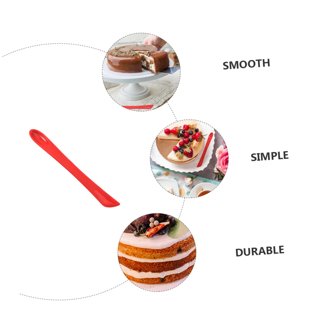 Cabilock 6pcs Silicone Spatulas Cream Scrapers for Baking Ergonomic Kitchen Gadgets Flexible Thick Material for Spreading Jams Condiments Butter