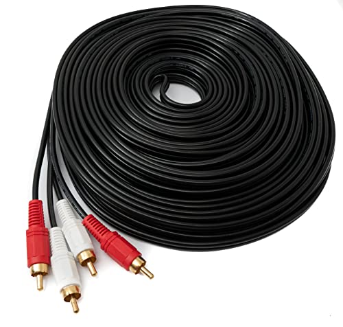 System S Cable RCA 2 RCA de 20 m macho a macho, adaptador AV estéreo en negro