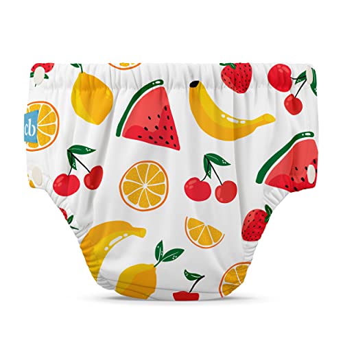 Image of Charlie Banana Reusable Swim Diaper, Washable, with Easy On and Off Snaps for Baby Girls Boys, Soft and Snug Waterproof Fit to Prevent Leaks - Banana Fiesta, Size S (12-20 lbs)