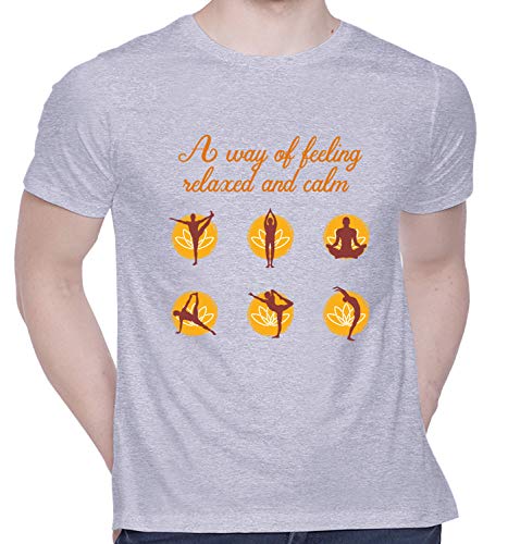 Image of CreativiT Graphic Printed T-Shirt for Unisex Yoga Tshirt | Casual Half Sleeve Round Neck T-Shirt | 100% Cotton | D00585-28