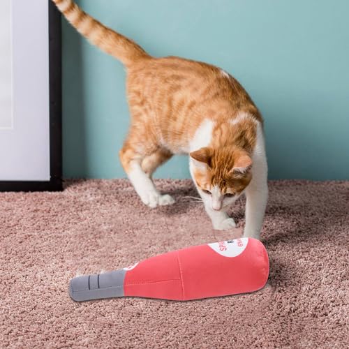 Zimoer Hundespielzeug Quietschend Plüsch, Quietschspielzeug Hund, Gefüllte Sektflasche 22 cm, Quietschendes Spielzeug für Welpen, Kleine und Mittlere Hunde, Haustiere