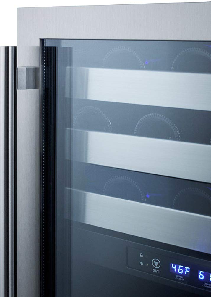 Summit Appliance Swc532blbistcss 24" Wide Built-In Wine Cellar; Automatic Defrost; 46 Bottles; Full-Extension Shelving; Two Temperature Zones; Digital Control Panel; Factory Installed Lock on Fridge.com - View 4