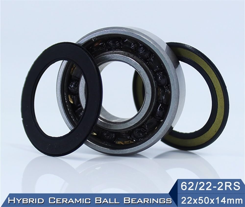 62/22 Rodamiento cerámico híbrido 22 * ​​50 * 14 mm Rueda Delantera Trasera de Bicicleta de Carrera 62 22 2RS LUU Hybrids Si3N4 Rodamientos de Bolas 62/22RS