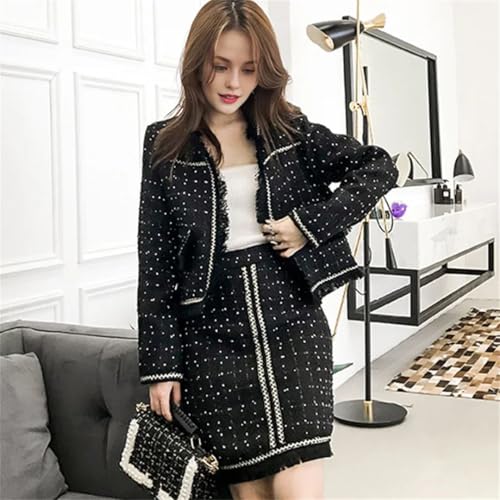 Women's Tweed Skirt 2 Piece Comfortable Design Niche Suits3