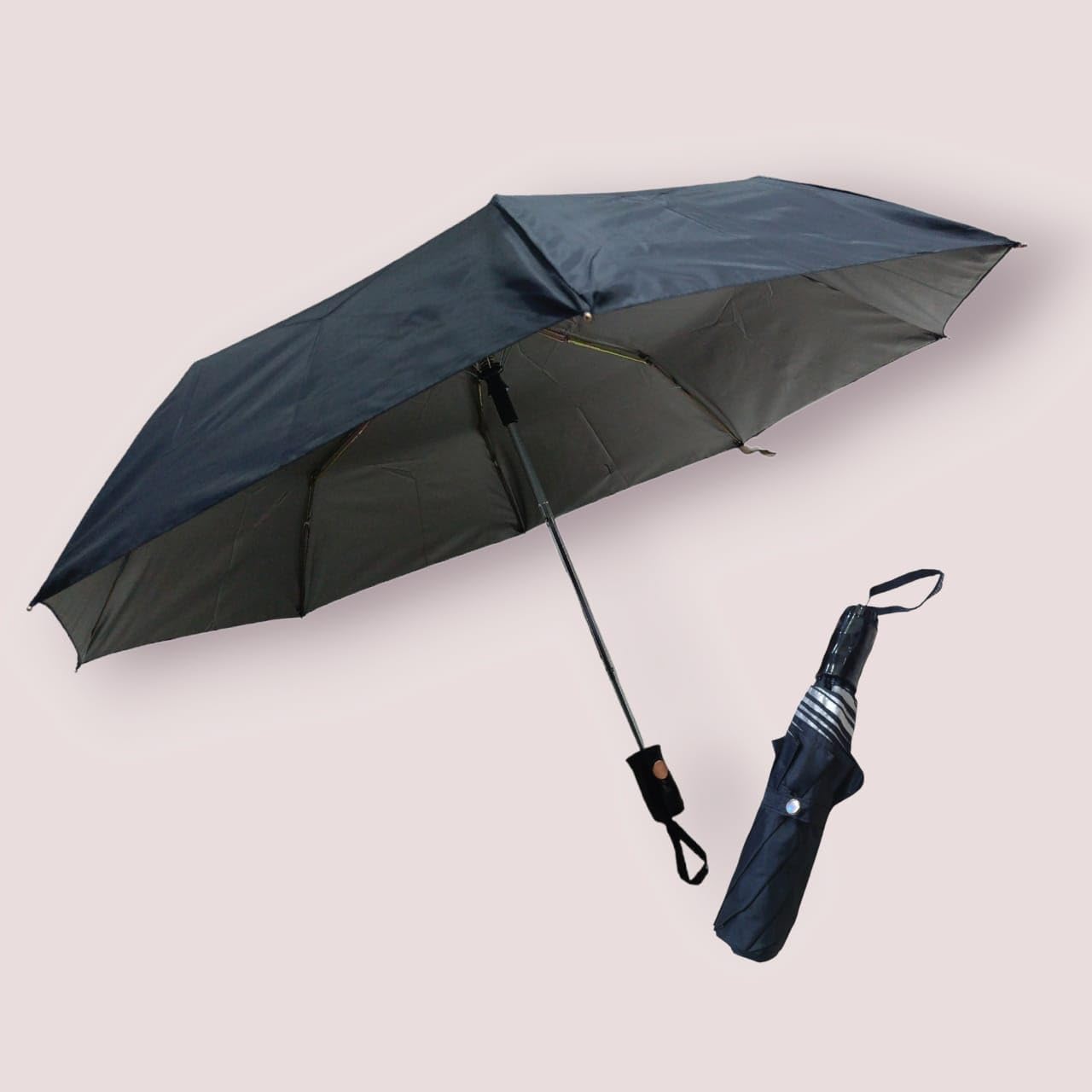 adi k.c. paul & sons Arjun 3 Fold Heavy Duty Long Lasting Umbrella, Umbrella for Men & Women, Umbrella for women 3 fold, Durable & Stylish (Manual, Black/Silver)-picture-22