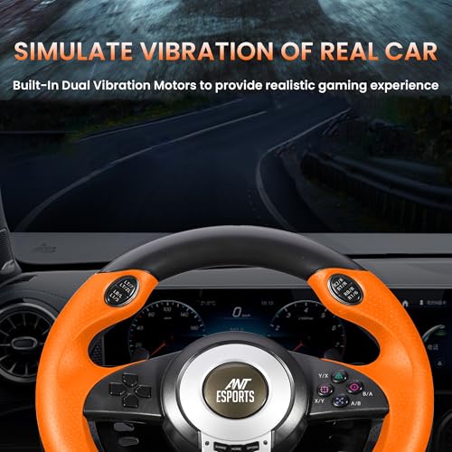 Image of Ant Esports GW V3 PC Steering Wheel 270 Degree Vibration Gaming Steering Wheel with Shifter and Pedal for PC, Xbox Series X|S, Xbox One.