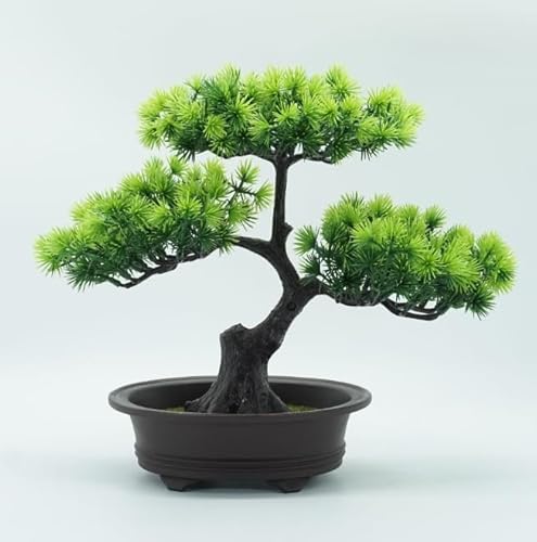 Demanca 鉢植え 造花 人工観葉植物 フェイクグリーン インテリア 光触媒 おしゃれ 癒しの グリーン デコレーション 枯れない お祝い ギフト 盆栽 花器付き (2)