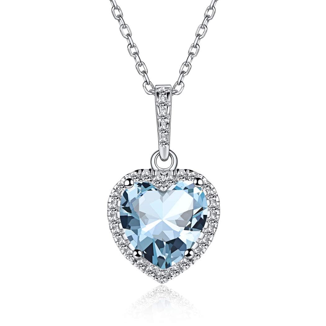 ChicSilver Collana Pendente Donna Cindolo Cuore Piccolo in Argento Sterling 925 con Zirconi Brillanti Pietra Nascita 12 Mese Mesi Catenina Catena Regolabile Gioiello alla moda - Regalo Perfetto