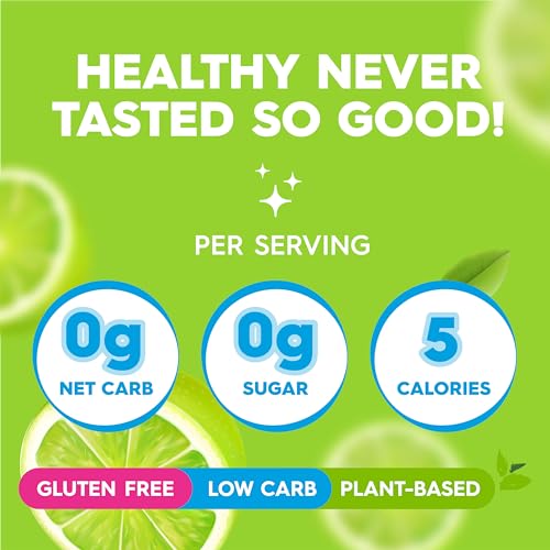 Simply Delish Plant Based Natural Lime Jel Dessert – 6 Pack – Zero Sugar, 0g Net Carbs, Gluten Free, Vegan, Diabetic & Allergen Free