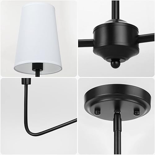 Miniatura 6 de WuliFun Iluminación de isla de cocina de 4 luces, lámpara lineal industrial, lámparas de isla de cocina, candelabros de granja para comedor, 4 luces