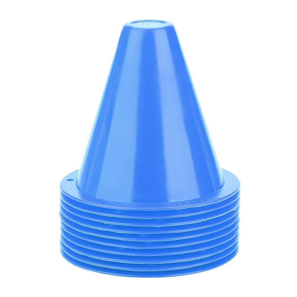 Broco 10pcs Soccer Training Cone Football Barriers Plastic Marker Holder Accessory (Blue)
