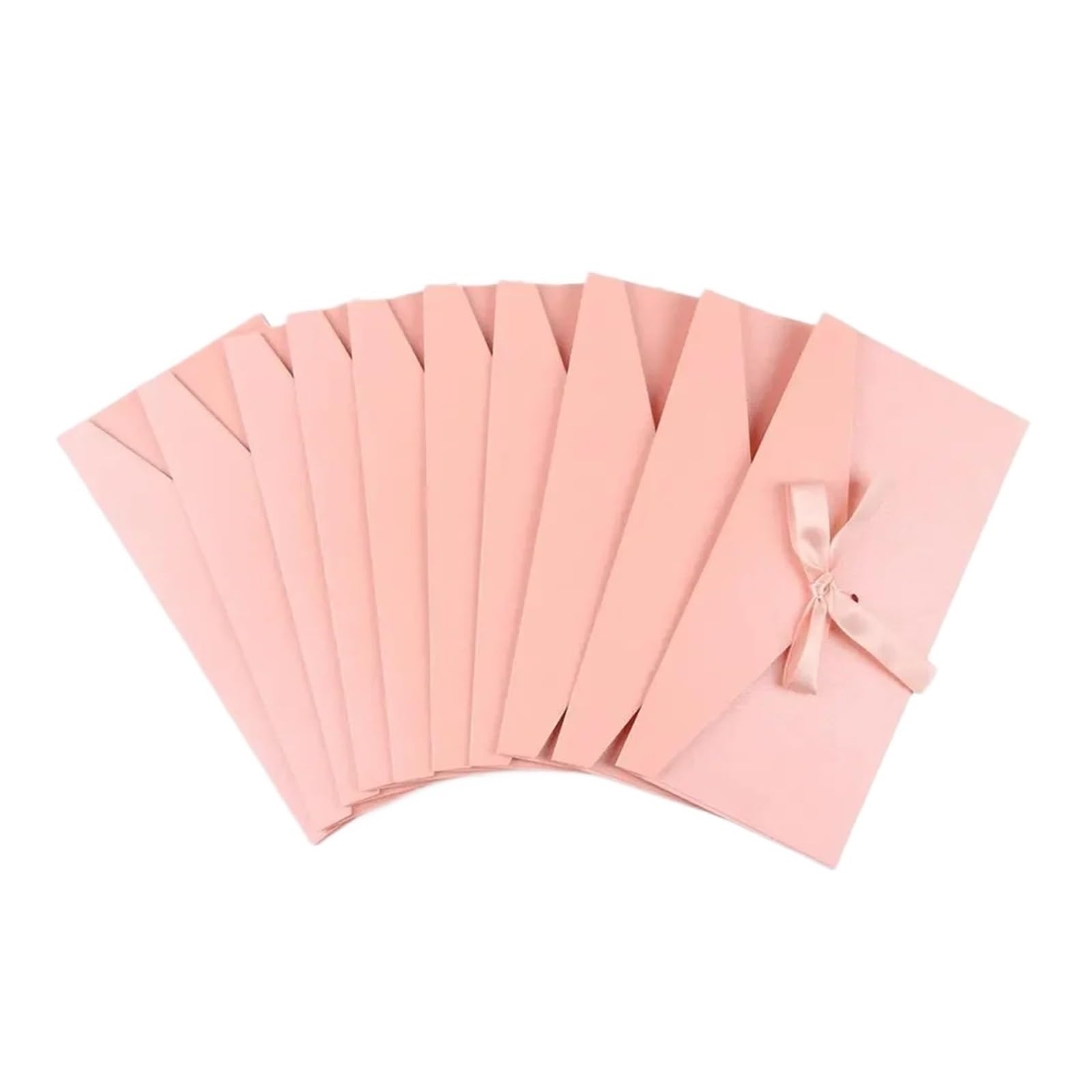 20 buste per biglietti di auguri con fiocco, inviti per feste di nozze, carta perlescente, nastro spesso per riporre biglietti e documenti (rosa, grande)