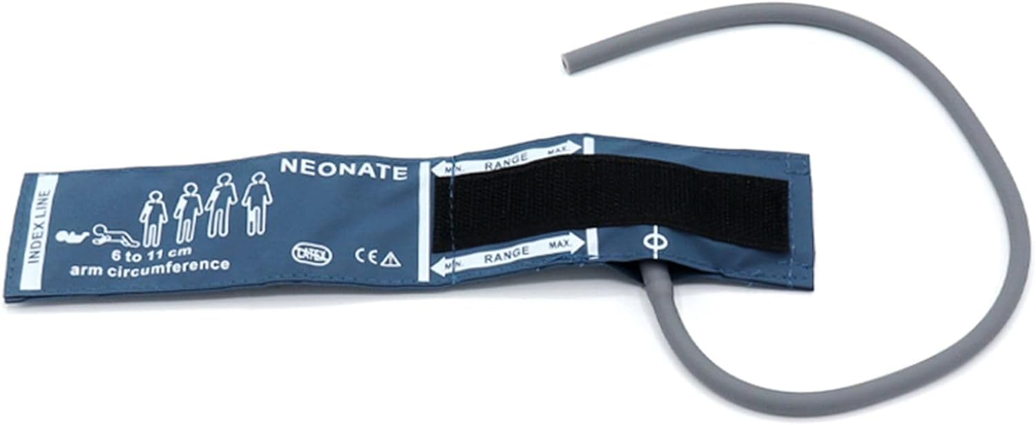 Blood Pressure PU Cuff with Single Tube for Neonate 6-11 cm, Reusable NIBP Replacement Cuff with Inner Airbag for NIBP Monitor Machine, No BP Connector