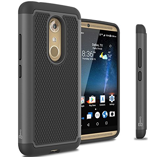ZTE Axon 7 Case, CoverON [HexaGuard Series] Slim Hybrid Hard Phone Cover Case for ZTE Axon 7 - Black